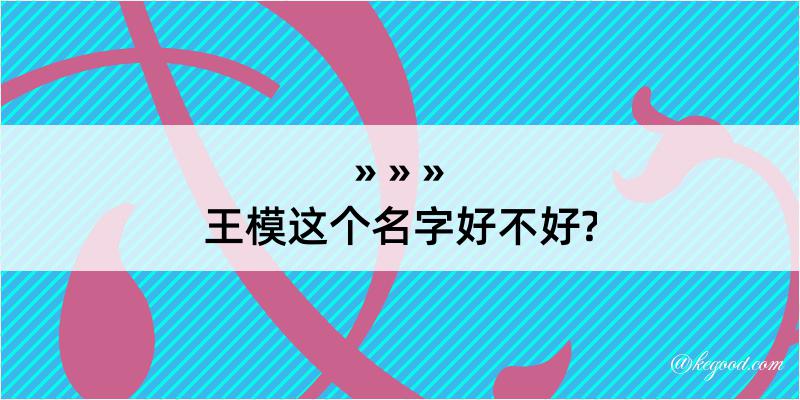 王模这个名字好不好?