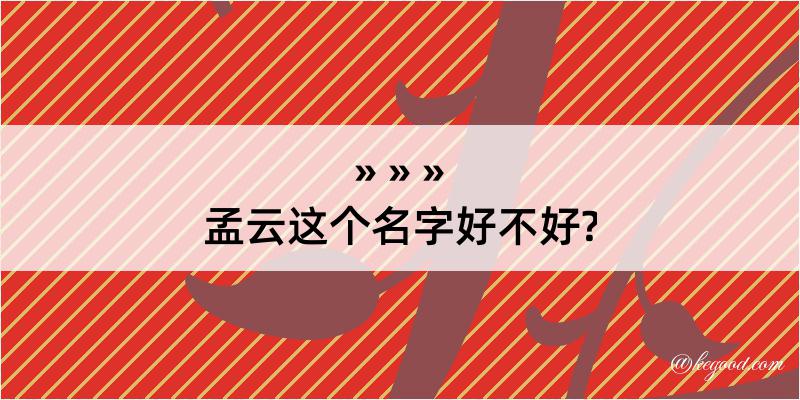 孟云这个名字好不好?