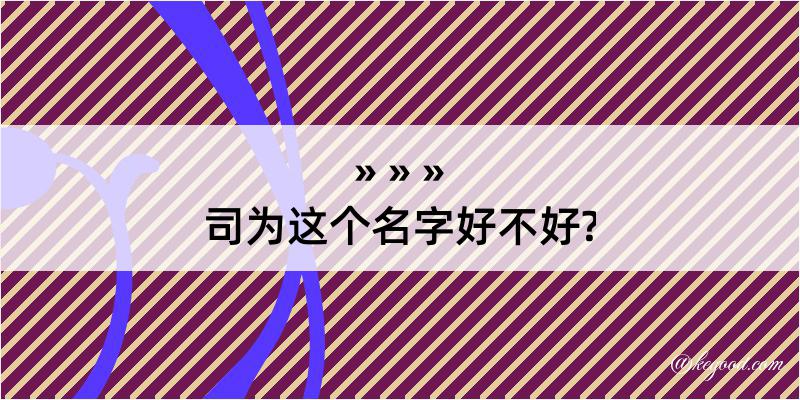 司为这个名字好不好?