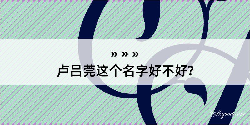 卢吕莞这个名字好不好?