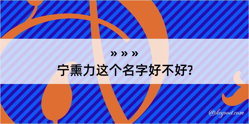 宁熏力这个名字好不好?