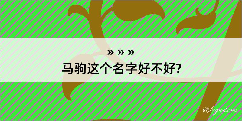 马驹这个名字好不好?