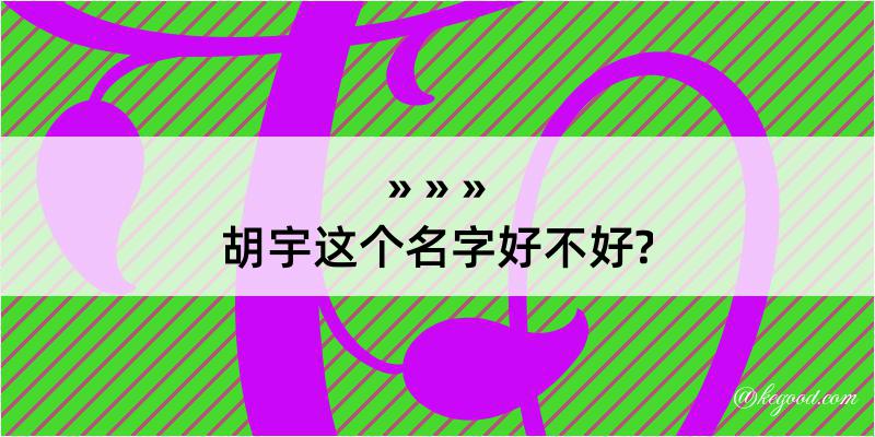 胡宇这个名字好不好?