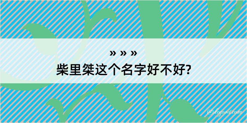 柴里桀这个名字好不好?