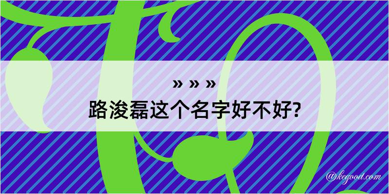 路浚磊这个名字好不好?