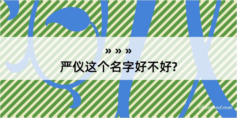 严仪这个名字好不好?