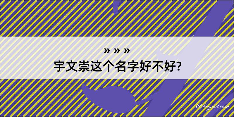 宇文崇这个名字好不好?