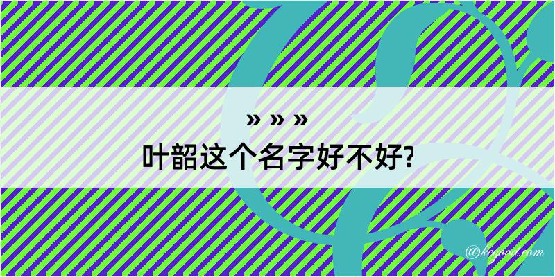 叶韶这个名字好不好?