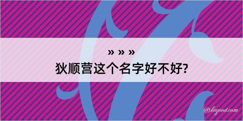 狄顺营这个名字好不好?