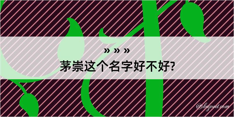 茅崇这个名字好不好?