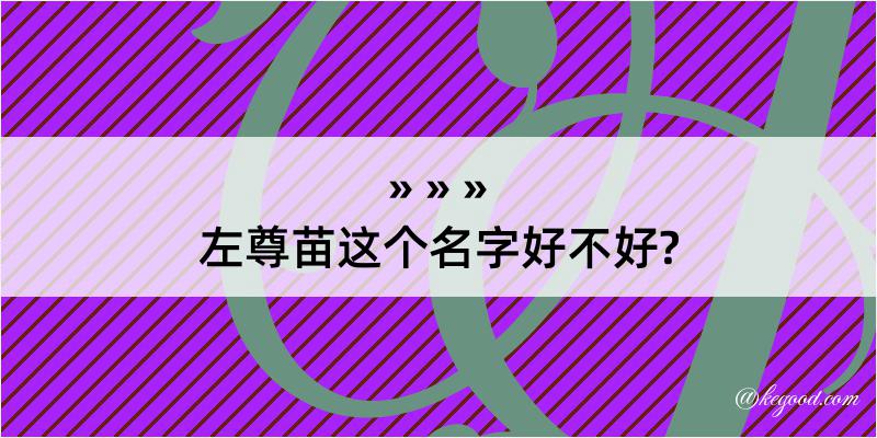 左尊苗这个名字好不好?