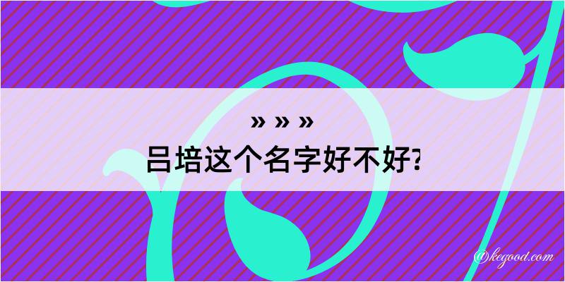 吕培这个名字好不好?