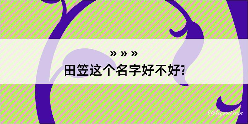 田笠这个名字好不好?