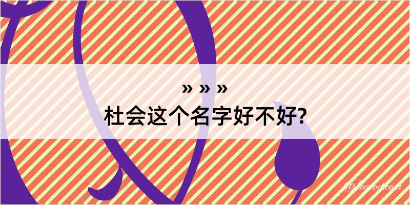 杜会这个名字好不好?