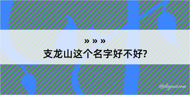 支龙山这个名字好不好?