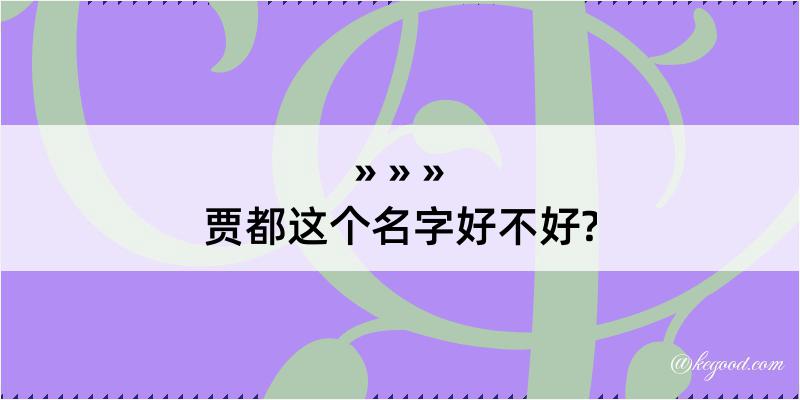 贾都这个名字好不好?