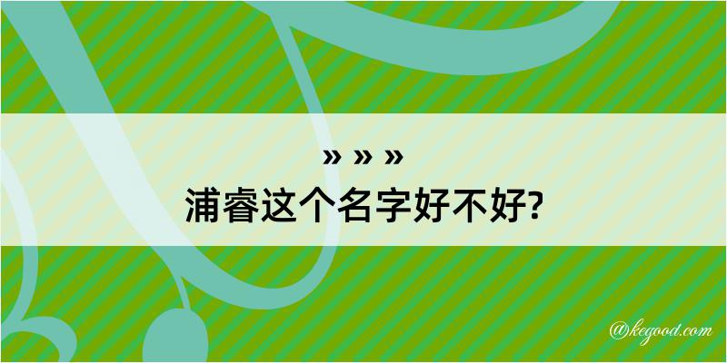 浦睿这个名字好不好?