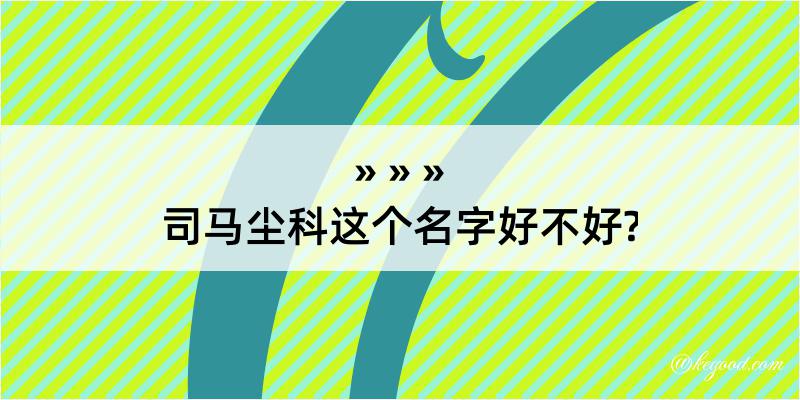 司马尘科这个名字好不好?