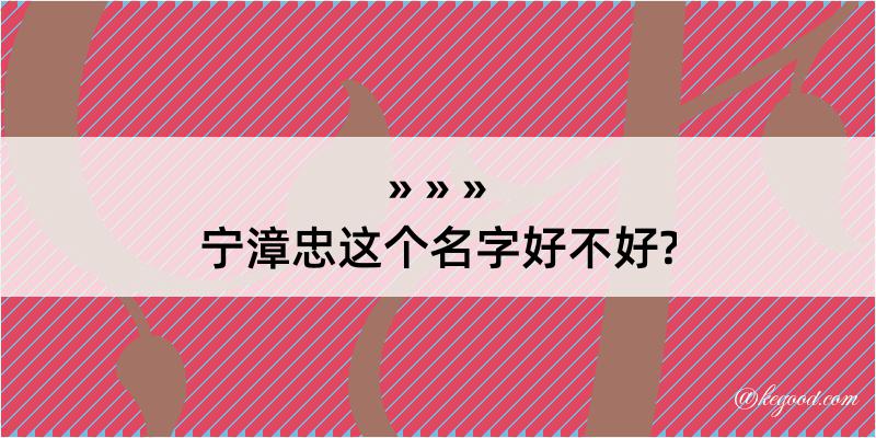 宁漳忠这个名字好不好?