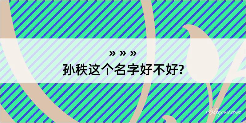 孙秩这个名字好不好?