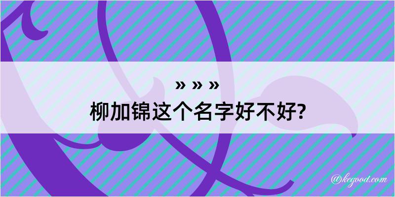 柳加锦这个名字好不好?