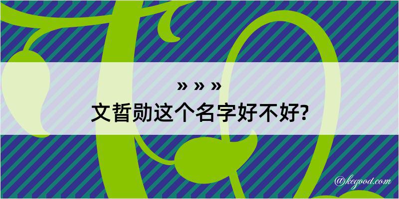 文晢勋这个名字好不好?