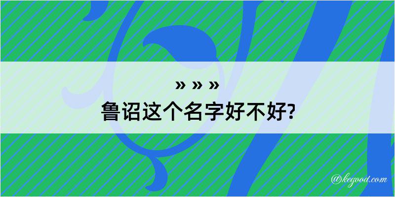 鲁诏这个名字好不好?