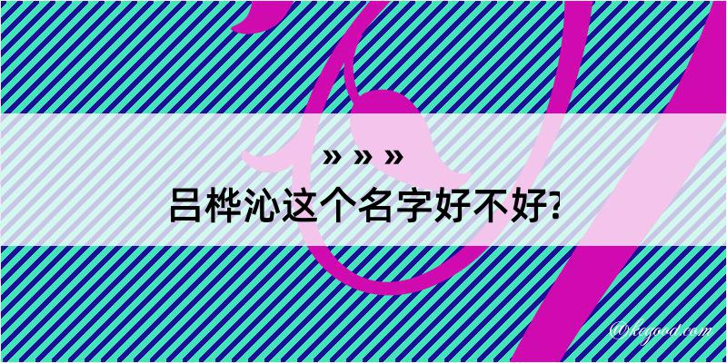 吕桦沁这个名字好不好?