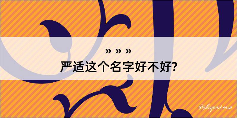 严适这个名字好不好?