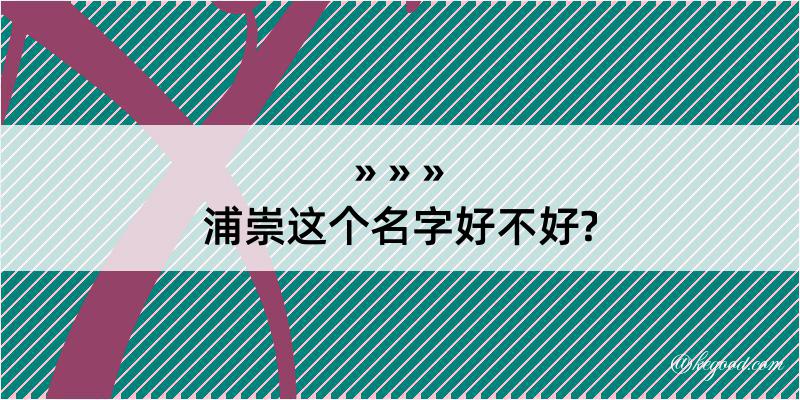 浦崇这个名字好不好?