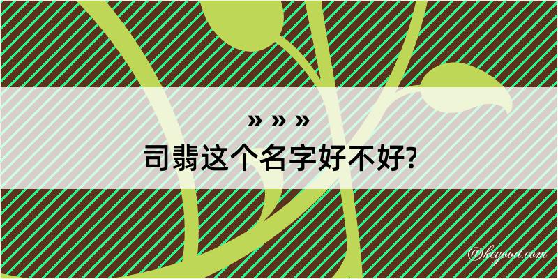 司翡这个名字好不好?