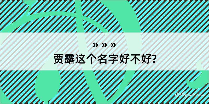 贾露这个名字好不好?