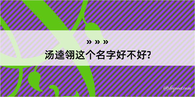 汤逵翎这个名字好不好?