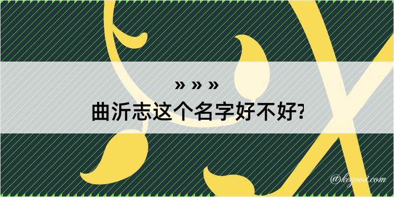 曲沂志这个名字好不好?