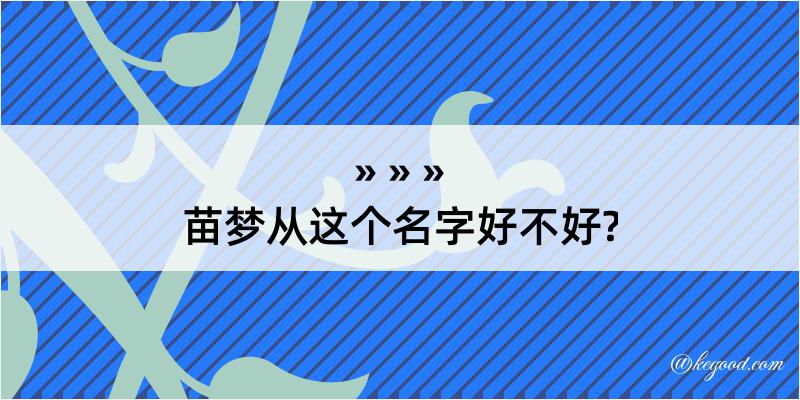 苗梦从这个名字好不好?