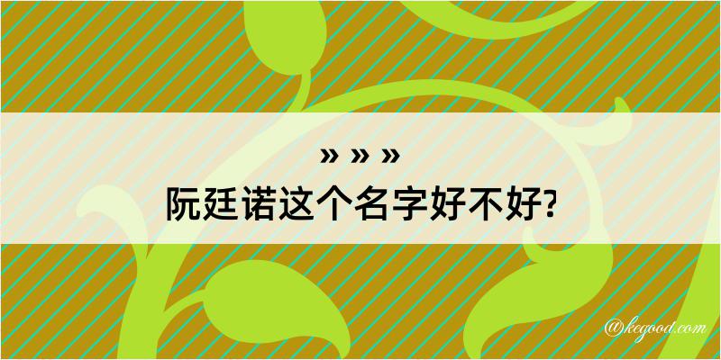 阮廷诺这个名字好不好?