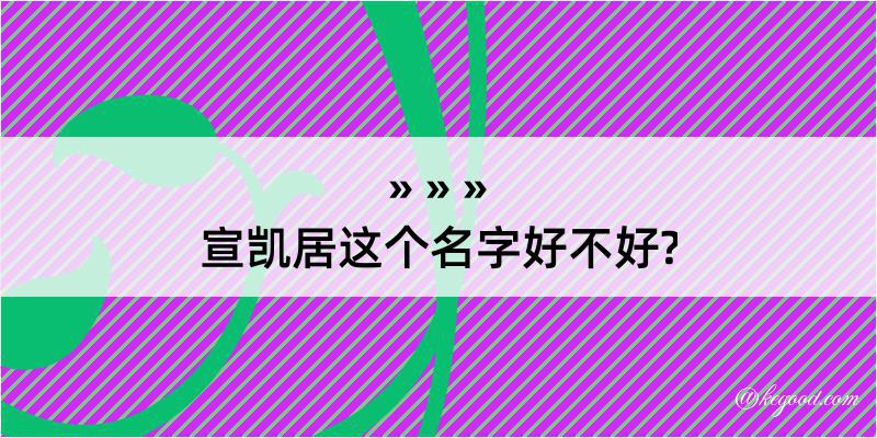 宣凯居这个名字好不好?