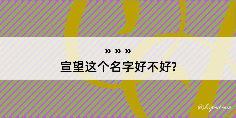 宣望这个名字好不好?