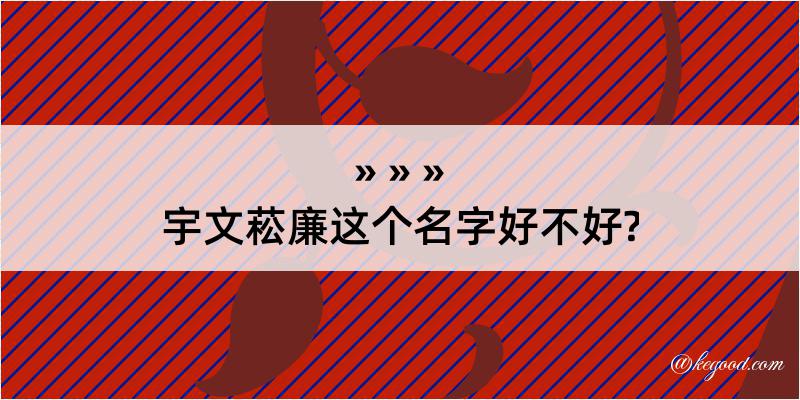 宇文菘廉这个名字好不好?