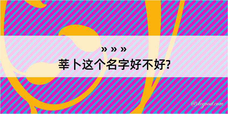 莘卜这个名字好不好?