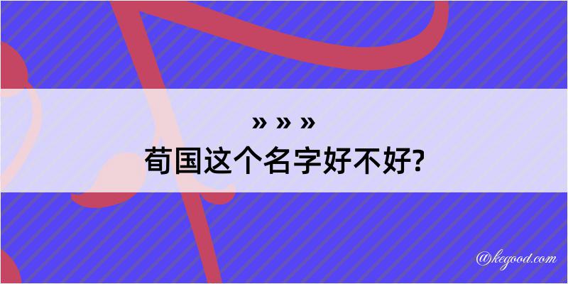 荀国这个名字好不好?