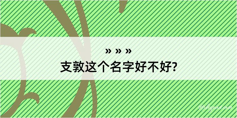 支敦这个名字好不好?