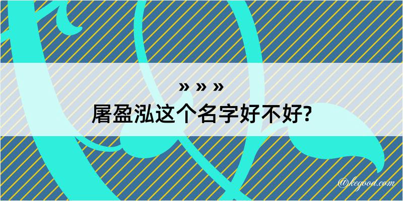 屠盈泓这个名字好不好?