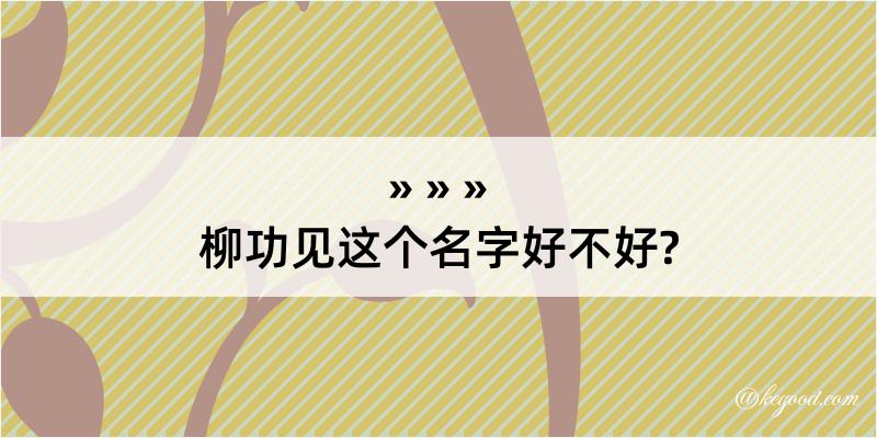 柳功见这个名字好不好?