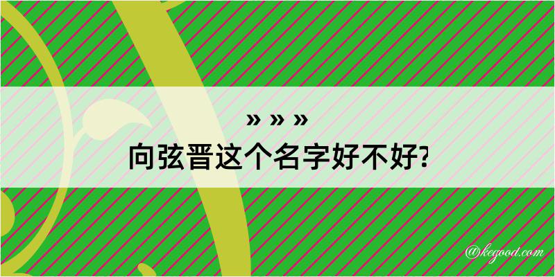 向弦晋这个名字好不好?