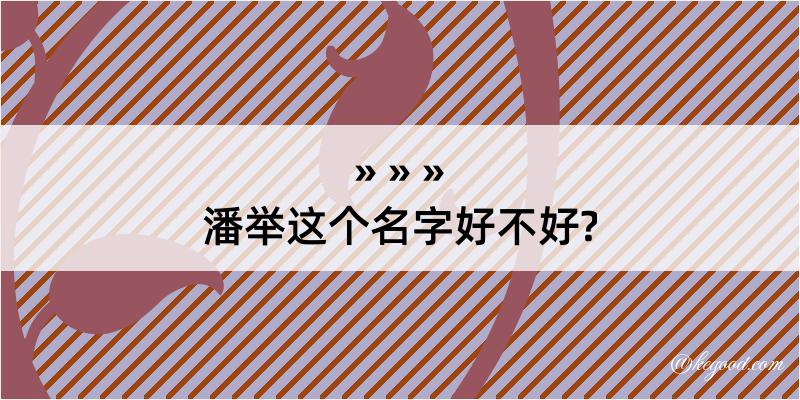 潘举这个名字好不好?