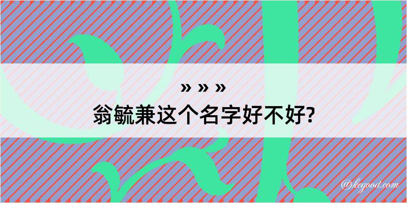 翁毓兼这个名字好不好?