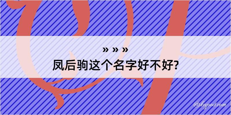 凤后驹这个名字好不好?