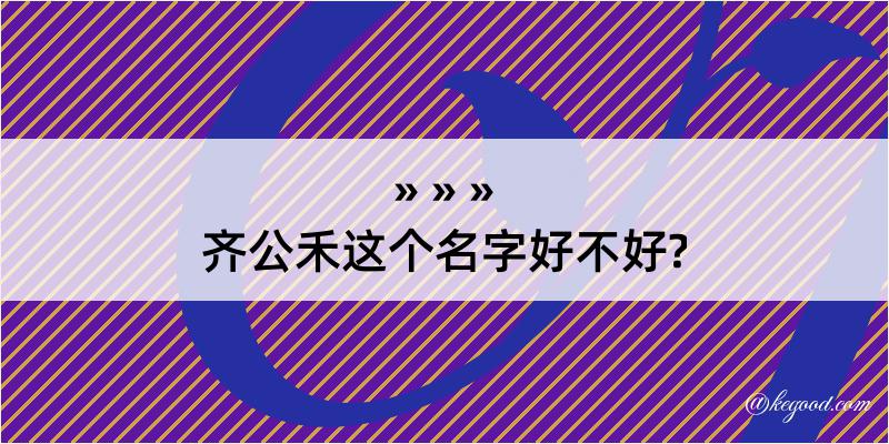 齐公禾这个名字好不好?