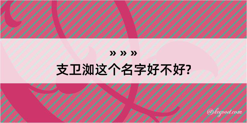 支卫洳这个名字好不好?